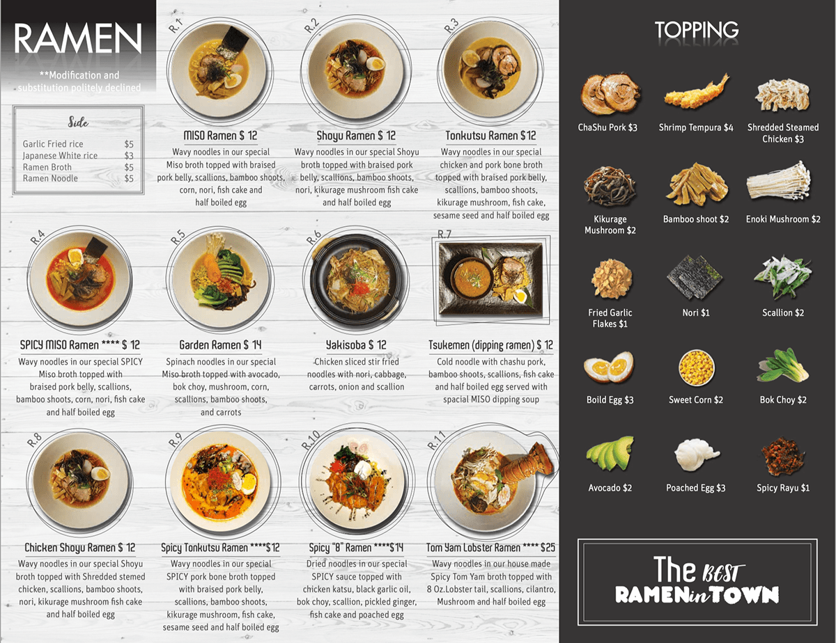 8 ramen dine in menu