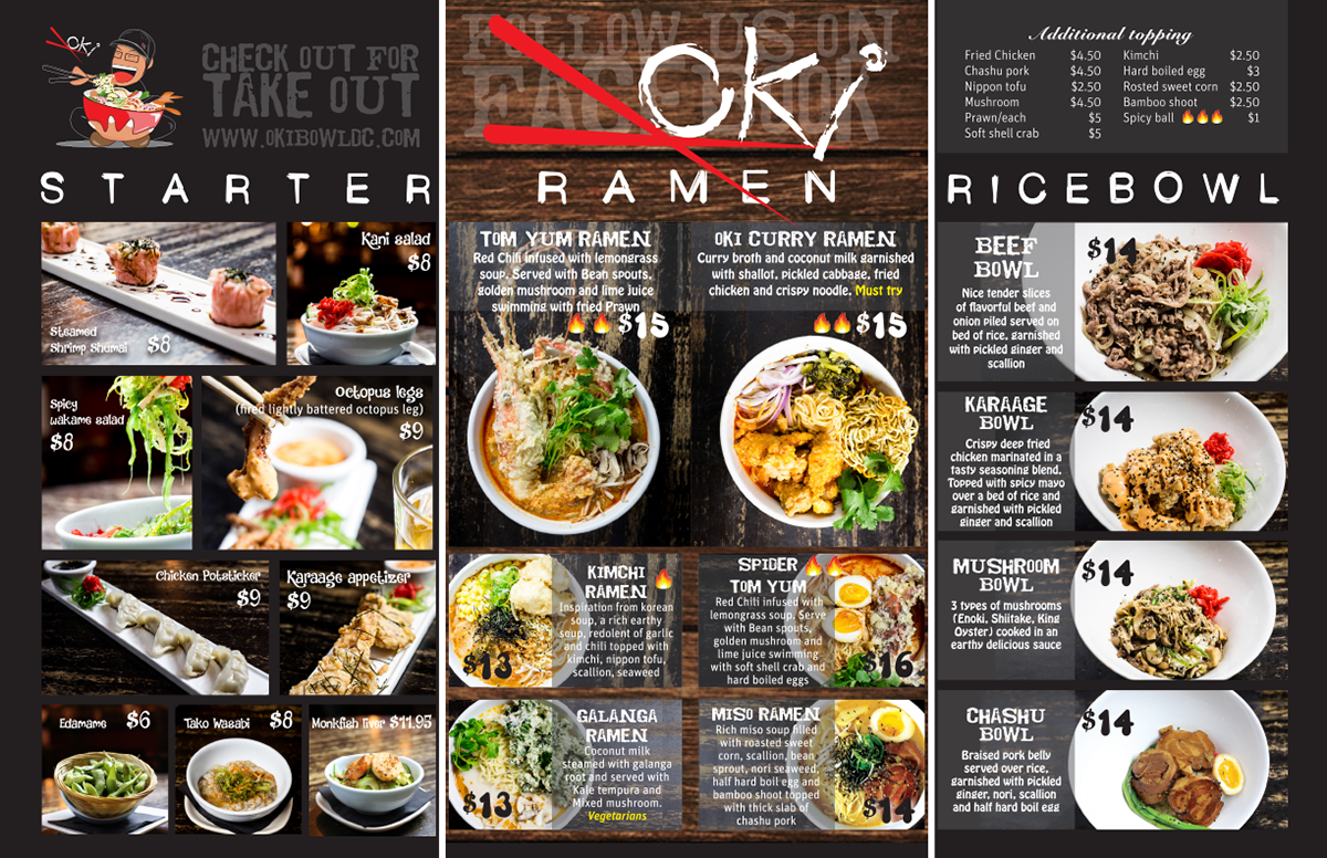 oki ramen dine in menu