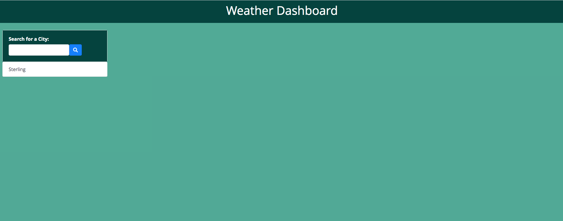 weather dashboard